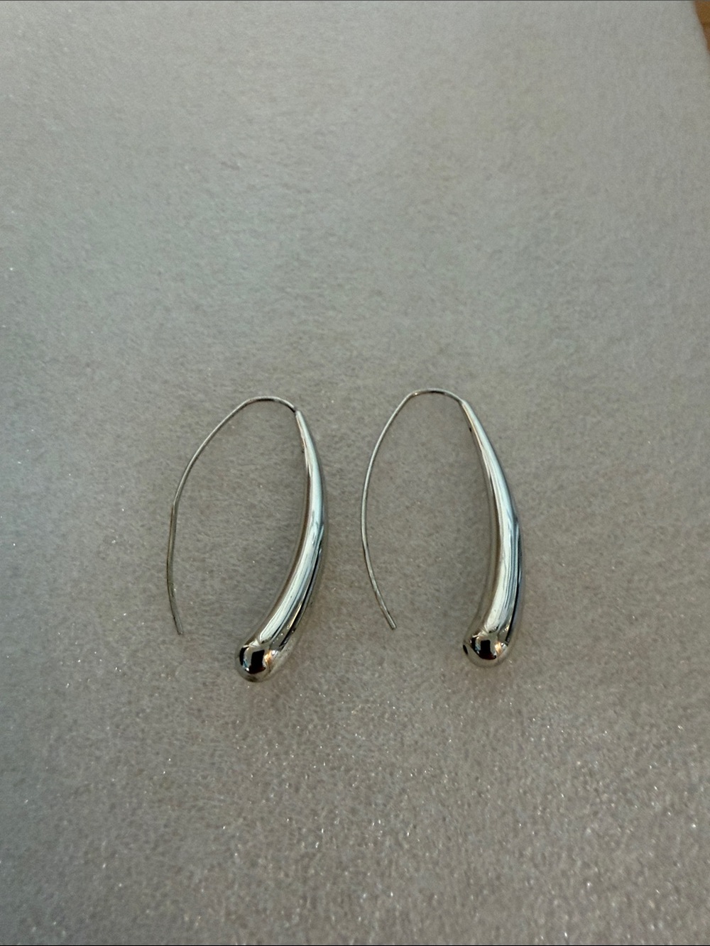 NWT Nabco Vintage 925 Sterling Silver Boho Contemporary Tear Drop Earrings